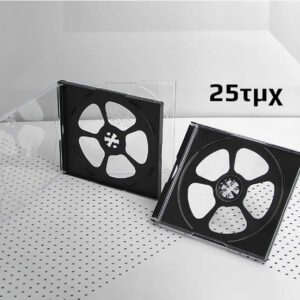 Πλαστική θήκη για 4 CD/DVD σε διάφανο/μαύρο χρώμα