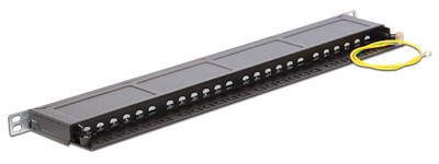 DELOCK patch panel 43316 για rack 19", 0.5U, 24 θυρών, CAT 6, μαύρο 2 0.5U