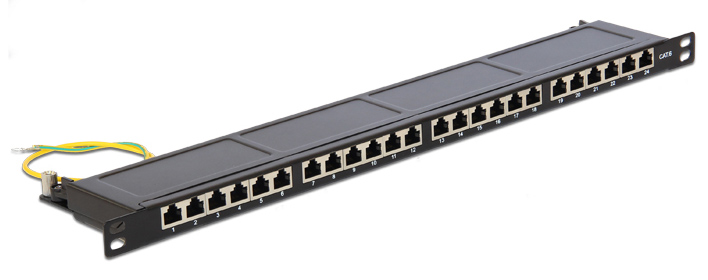 DELOCK patch panel 43316 για rack 19", 0.5U, 24 θυρών, CAT 6, μαύρο 1 DELOCK patch panel 43316 για rack 19"