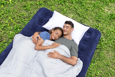 BESTWAY φουσκωτό στρώμα 67287 με ηλεκτρική τρόμπα, διπλό, 191x137x22cm, μπλε 2 διπλό