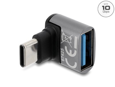 DELOCK αντάπτορας USB-C σε USB 67425, γωνιακός, 10Gbps, 60W, γκρι 3 10Gbps