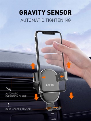 LDNIO βάση smartphone αυτοκινήτου MG01 για αεραγωγούς, μαύρη 2 μαύρη