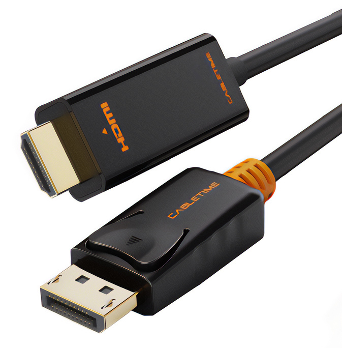 CABLETIME καλώδιο DisplayPort σε HDMI CT-AV585-02G, 1080p/60Hz, 1.8m, μαύρο 1 CABLETIME καλώδιο DisplayPort σε HDMI CT-AV585-02G