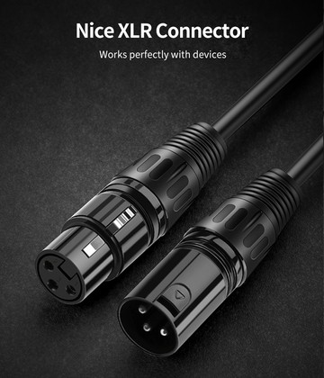 CABLETIME καλώδιο μικροφώνου XLR AV350-11B24, 3-pin, 24AWG, 10m, μαύρο 2 3-pin