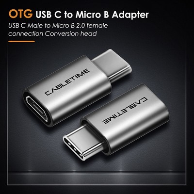 CABLETIME αντάπτορας USB-C σε micro USB CT-CMMCBF-ASG, 480Mbps, γκρι 2 480Mbps