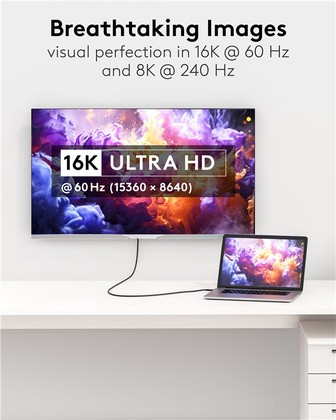 GOOBAY καλώδιο HDMI 2.2 80094, 16K/60Hz, 96 Gbps, 2m, μαύρο 2 16K/60Hz