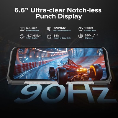 DOOGEE smartphone Blade10 Power, 6.6", 8/128GB, 10300mAh, IP68/IP69K/MIL-STD-810H, μαύρο 2 6.6"