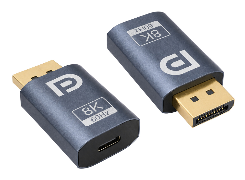POWERTECH αντάπτορας DisplayPort σε USB-C CAB-UC102, 8K/60Hz, γκρι 1 POWERTECH αντάπτορας DisplayPort σε USB-C CAB-UC102