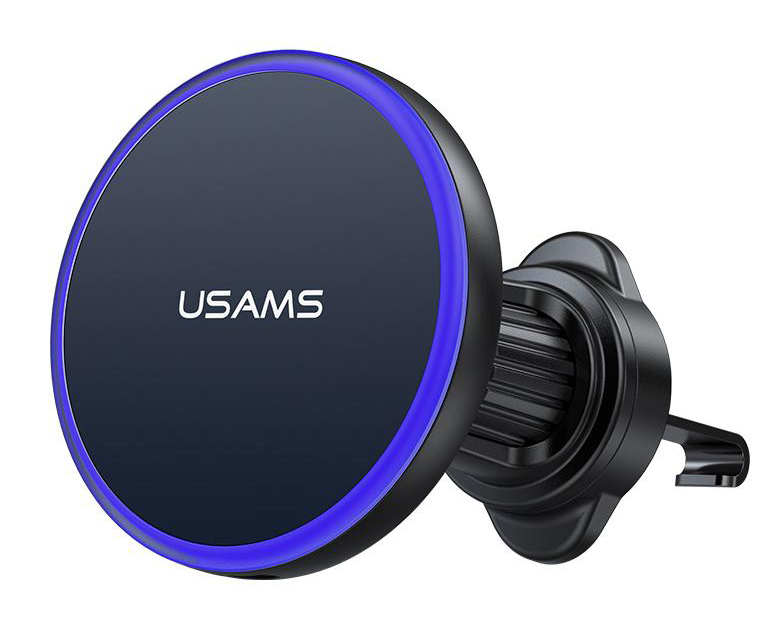 USAMS ασύρματος φορτιστής & βάση smartphone αυτοκινήτου CD277, αεραγωγών, 15W, μαύρος 1 USAMS ασύρματος φορτιστής & βάση smartphone αυτοκινήτου CD277