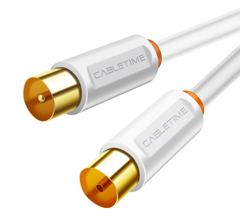 CABLETIME καλώδιο κεραίας CT-AV101-02, 75 Ohm, 3m, λευκό 1 CABLETIME καλώδιο κεραίας CT-AV101-02