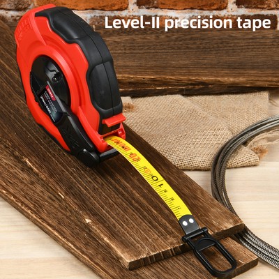 DELI μετροταινία DL9920Y με μηχανισμό αναδίπλωσης, fibreglass ταινία, 20m/65ft x 14.5mm 2 fibreglass ταινία