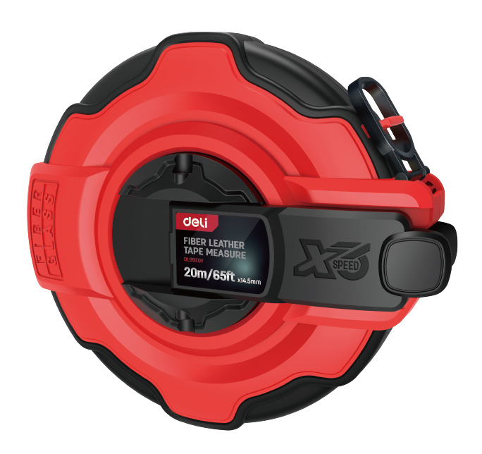 DELI μετροταινία DL9920Y με μηχανισμό αναδίπλωσης, fibreglass ταινία, 20m/65ft x 14.5mm 1 DELI μετροταινία DL9920Y με μηχανισμό αναδίπλωσης