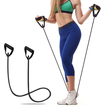 Λάστιχο γυμναστικής με χερούλια GYM-0005, Φ9, 1.2μ, μπλε 2 Φ9