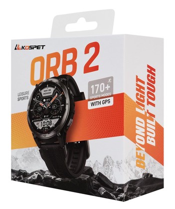KOSPET smartwatch ORB 2, heart rate, 1.43" AMOLED, GPS, 5 ATM & IP69, με φακό, μαύρο 3 1.43" AMOLED