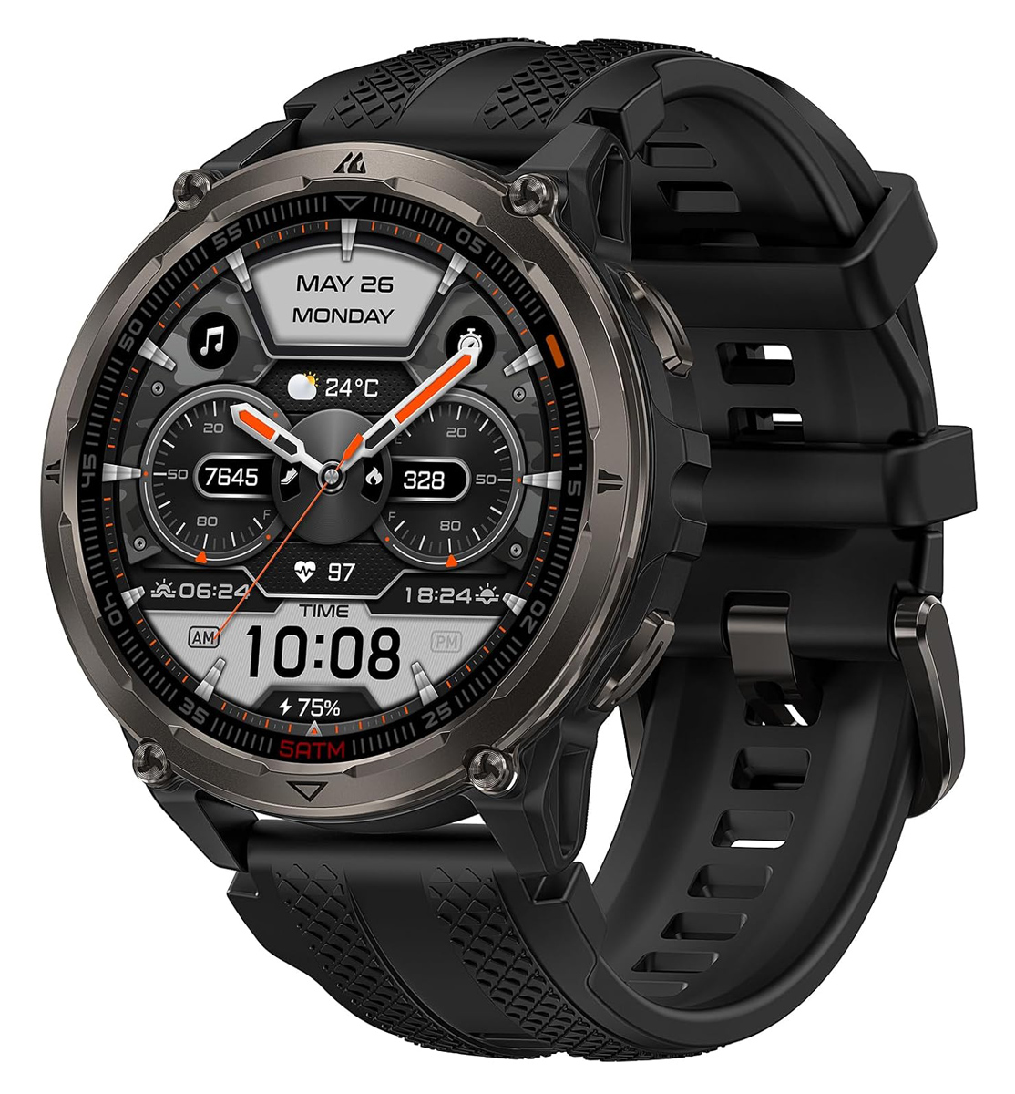 KOSPET smartwatch ORB 2, heart rate, 1.43" AMOLED, GPS, 5 ATM & IP69, με φακό, μαύρο 1 KOSPET smartwatch ORB 2