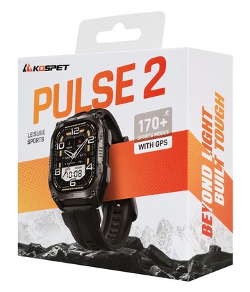 KOSPET smartwatch PULSE 2, heart rate, 1.96" AMOLED, GPS, 5 ATM & IP69, με φακό, μαύρο 3 1.96" AMOLED