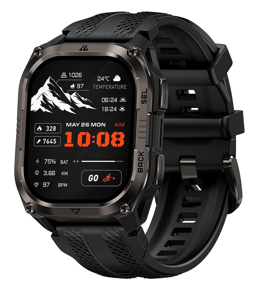 KOSPET smartwatch PULSE 2, heart rate, 1.96" AMOLED, GPS, 5 ATM & IP69, με φακό, μαύρο 1 KOSPET smartwatch PULSE 2