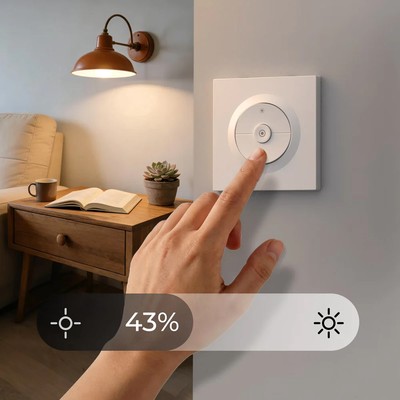 SONOFF smart επιτοίχιος διακόπτης dimmer Orb-DIM, WiFi, Matter, 400W, λευκός 2 WiFi