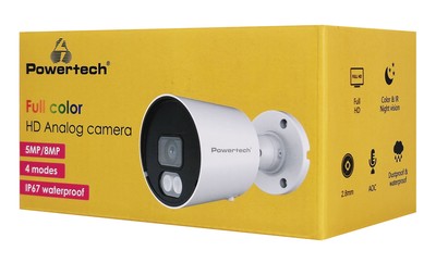POWERTECH υβριδική κάμερα CCTV PT-1585 με μικρόφωνο & Full Color λειτουργία, 8MP, 2.8mm, IP67 3 2.8mm