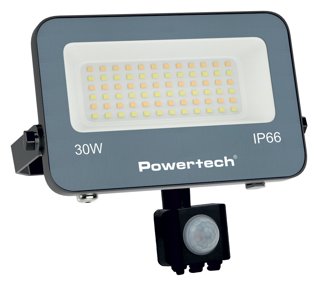 POWERTECH LED προβολέας PT-1617 με αισθητήρα κίνησης, 30W, 4000K, 2700lm, IP66, 2.5KV 1 POWERTECH LED προβολέας PT-1617 με αισθητήρα κίνησης