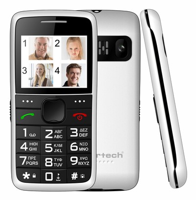 POWERTECH κινητό τηλέφωνο Sentry Eco V2, dual SIM, πλήκτρο SOS, λευκό 2 dual SIM