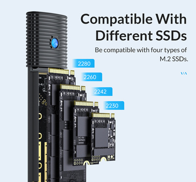 ORICO θήκη για Μ.2 SATA SSD PWM2-WH-EP, 5Gbps, έως 4TB, λευκή 2 5Gbps