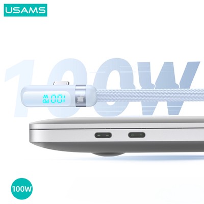 USAMS καλώδιο USB-C US-SJ653, 100W, 480Mbps, flat, 1.2m, μωβ 2 100W