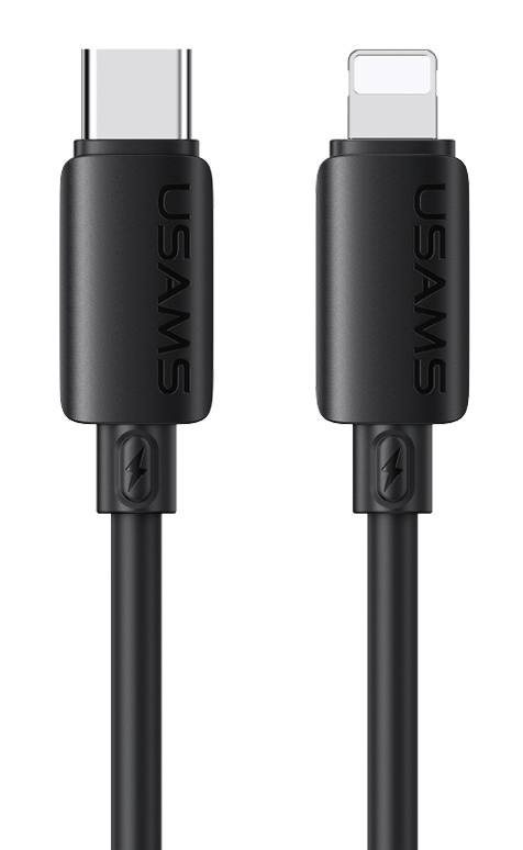 USAMS καλώδιο Lightning σε USB-C SJ788, σιλικόνης, 30W, 480Mbps, 1m, μαύρο 1 USAMS καλώδιο Lightning σε USB-C SJ788