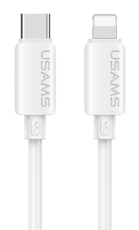 USAMS καλώδιο Lightning σε USB-C SJ788, σιλικόνης, 30W, 480Mbps, 1m, λευκό 1 USAMS καλώδιο Lightning σε USB-C SJ788