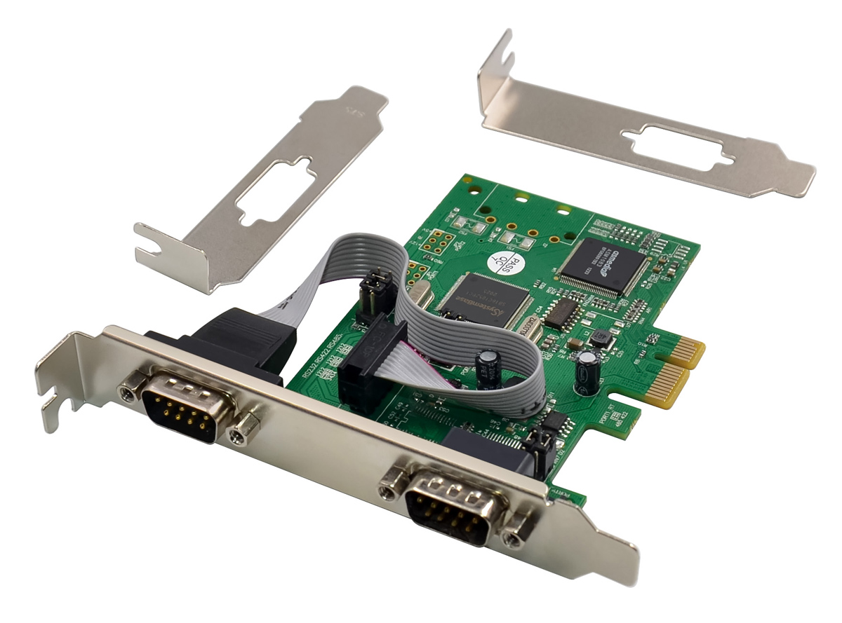 POWERTECH κάρτα επέκτασης PCIe σε 2x serial ST349, 921.6Kbps, SB16C1052PCI 1 POWERTECH κάρτα επέκτασης PCIe σε 2x serial ST349