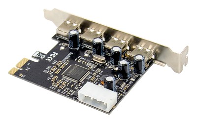 POWERTECH κάρτα επέκτασης PCIe σε 4x USB 2.0 ST622, 480Mbps, ASIX MCS9990 2 480Mbps