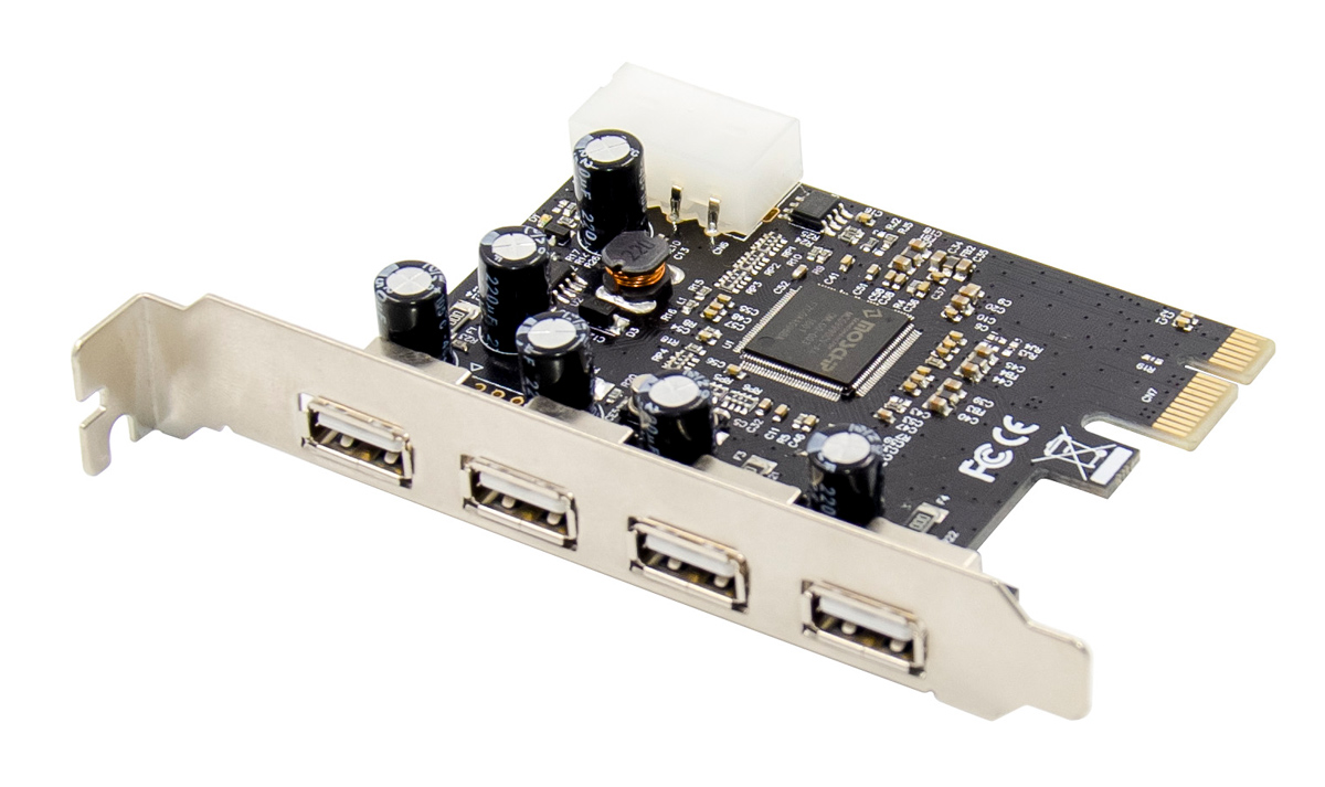 POWERTECH κάρτα επέκτασης PCIe σε 4x USB 2.0 ST622, 480Mbps, ASIX MCS9990 1 POWERTECH κάρτα επέκτασης PCIe σε 4x USB 2.0 ST622