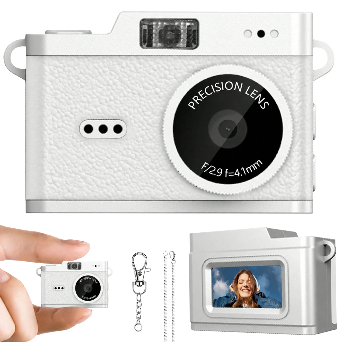 WOWKIDS μίνι ψηφιακή κάμερα X5 με 0.96" οθόνη, 2MP/1080p, λευκή 1 WOWKIDS μίνι ψηφιακή κάμερα X5 με 0.96" οθόνη