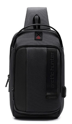 ARCTIC HUNTER τσάντα Crossbody XB00100, USB, 5L, μαύρη 3 5L
