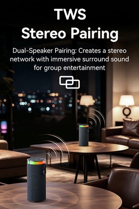 USAMS φορητό ηχείο YX018 με LED φωτισμό, 2x 5W, Bluetooth, 1500mAh, μαύρο 3 Bluetooth